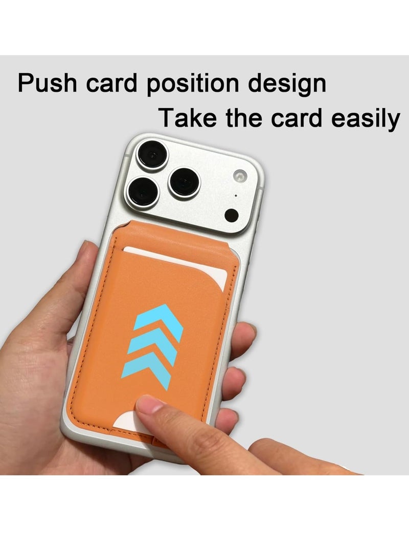 VIVP Magnetic phone card holder and stand, orange leather strap phone stand, two-in-one phone accessory - Image 5